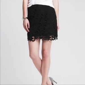 Banana Republic Black Crotchet Mini Skirt